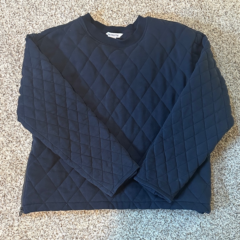 Athleta Retroplush Quilted Crewneck Sweatshirt
